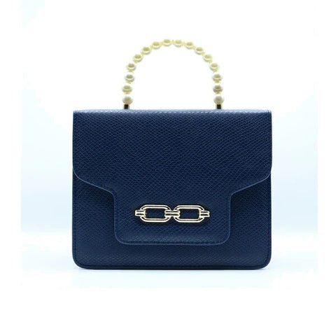 Lustre Pearl Tote – Chic Navy Blue Handbag