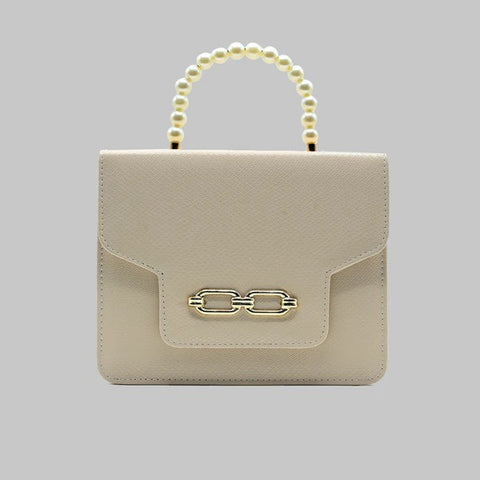 Lustre Pearl Tote – Elegant Beige Handbag