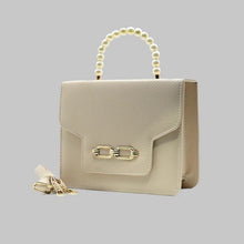 Lustre Pearl Tote – Elegant Beige Handbag