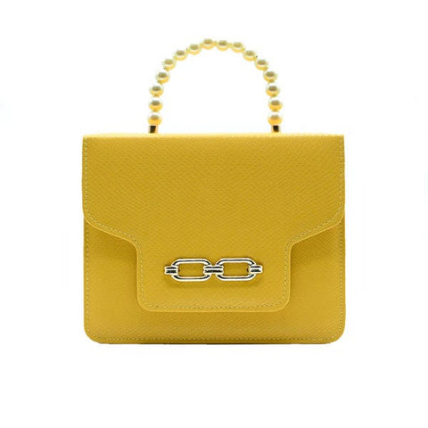 Lustre Pearl Tote – Vibrant Yellow Handbag